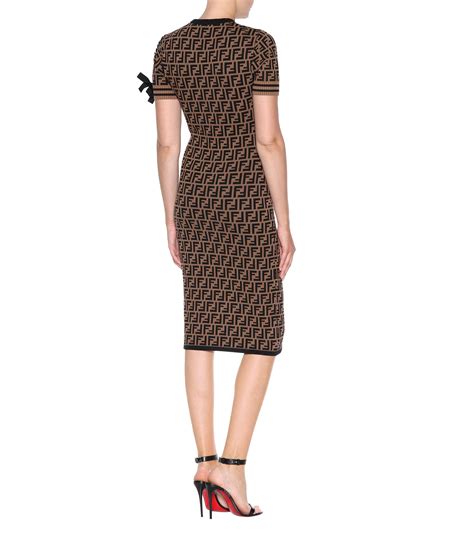 fendi brown jersey dress|fendi dresses.